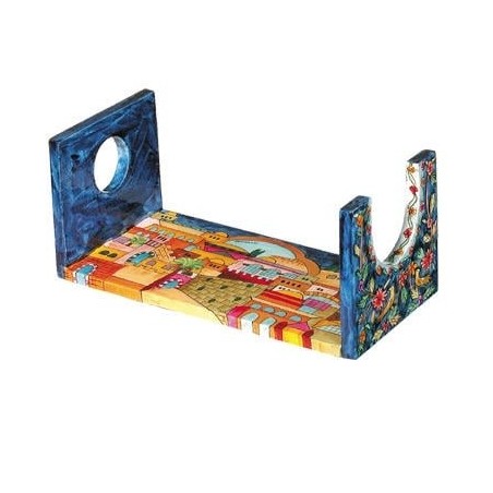 Yair Emanuel Wooden Shofar Stand - Jerusalem Large